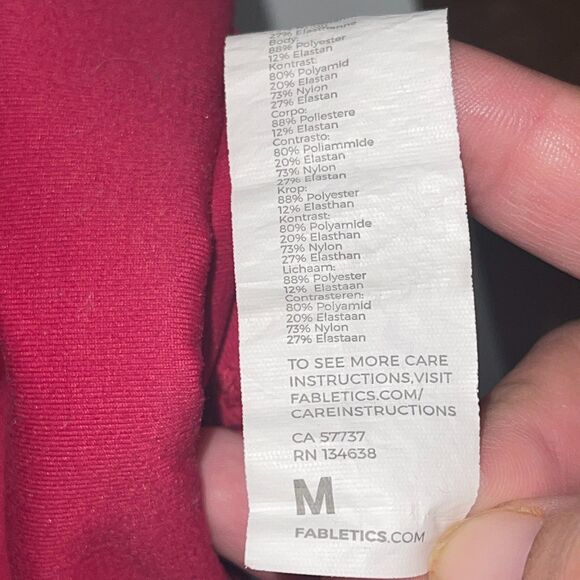 Fabletics Powerhold High-Waisted Leggings - Size M - Bold Red Striped Shimmer - Picture 5 of 5